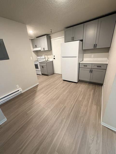 Floor plan for 3 beds, 1 bath, 591 sqft